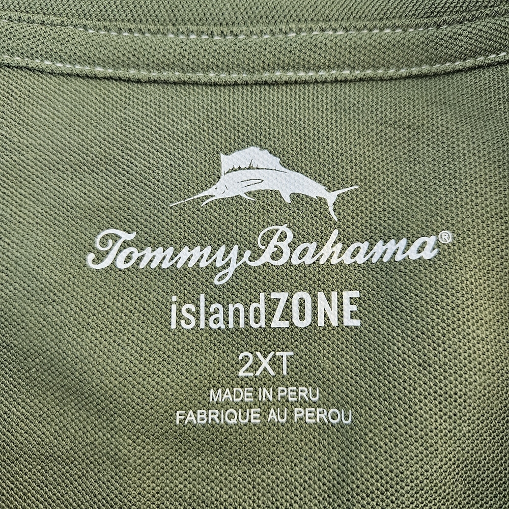 Tommy Bahama Island Zone Tropicool Pique Spectator Green Long Sleeve Polo 2XLT - Picture 3 of 9